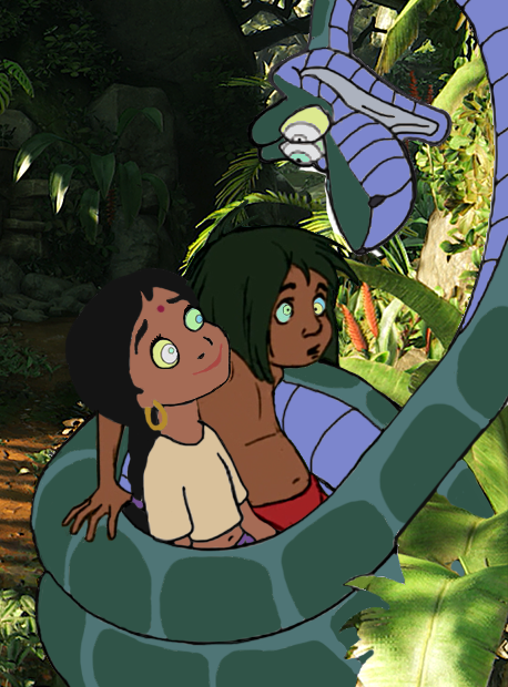 Mowgli and kaa belongs to disney. 