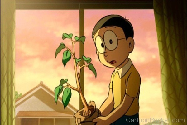 Afraid Image Of Nobita In Night