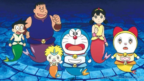 Doreamon In Angry Mood With His Friends
