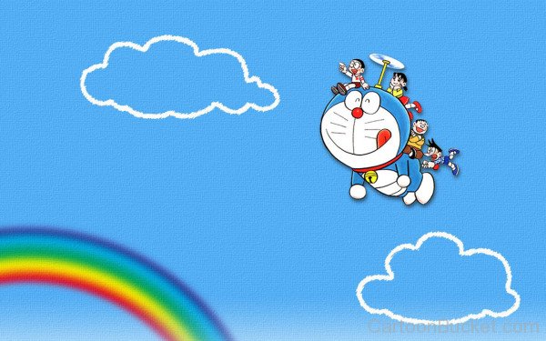 Doreamon In The Sky With His Friends