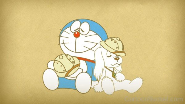 Doraemon Sleeping With A Dog
