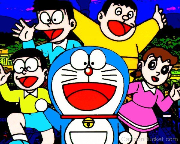 Doraemon With His Friends In Happy Mood