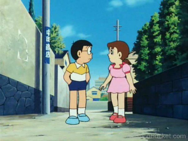 Image Of Nobita With His Friend Shizuka