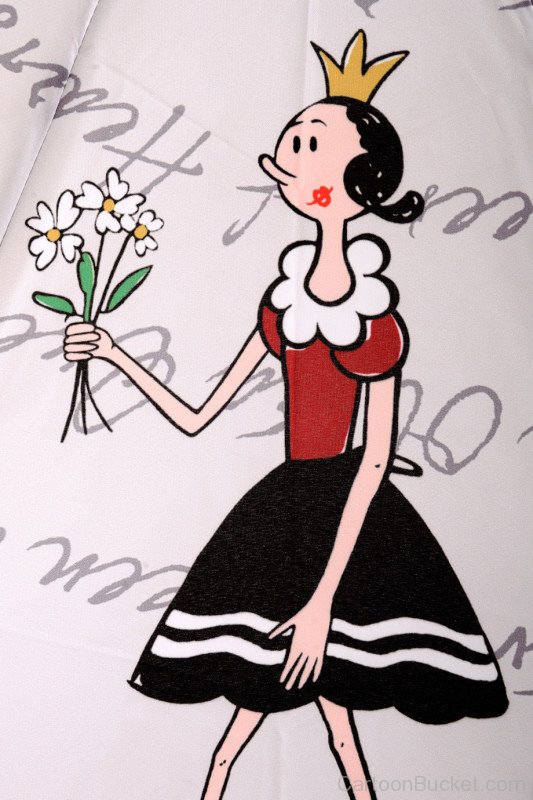 Image Of Olive Oyl Wearing a Crown