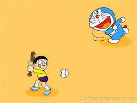 Nobita Playing With Doraemon