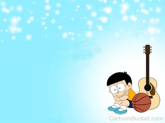 Nobita Sitting In Happy Mood
