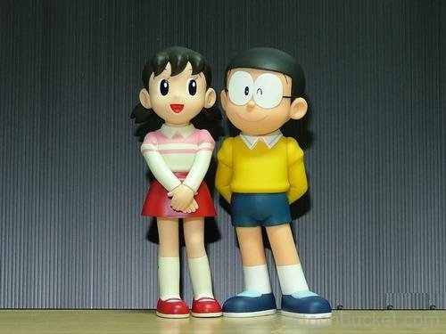 Nobita Standing With Shizuka