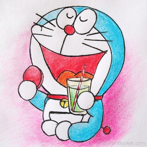 Painting Of Doraemon With Crayons