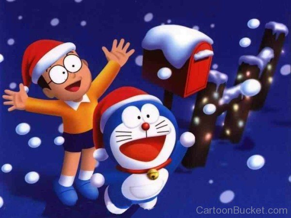 Picture Of Doraemon  With Nobita In Night