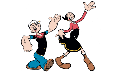 Popeye Dancing With His Wife Olive