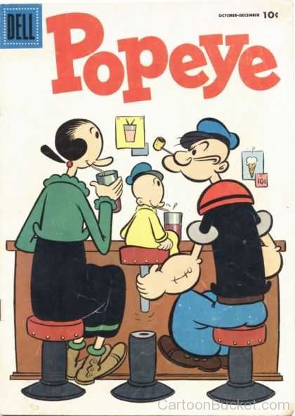 Popeye In Restaurant With Family