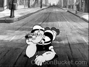 Popeye Laying On A Road