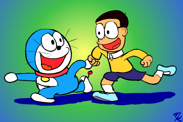 Running Image Of Nobita With Doraemon