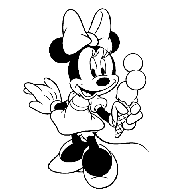 Black And White Image Of Minnie Mouse
