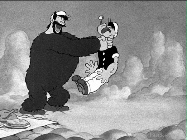 Bluto Playing Trick With Popeye