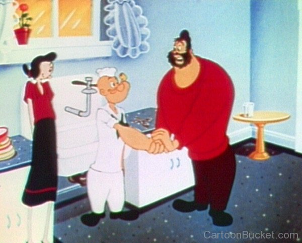 Bluto Shake Hand With Popeye