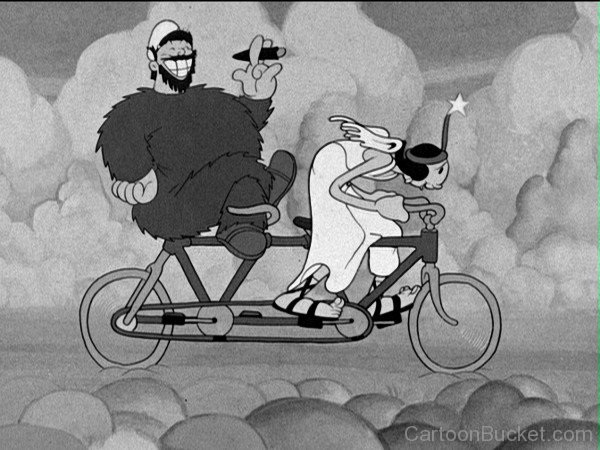 Bluto With Olive On Cycle