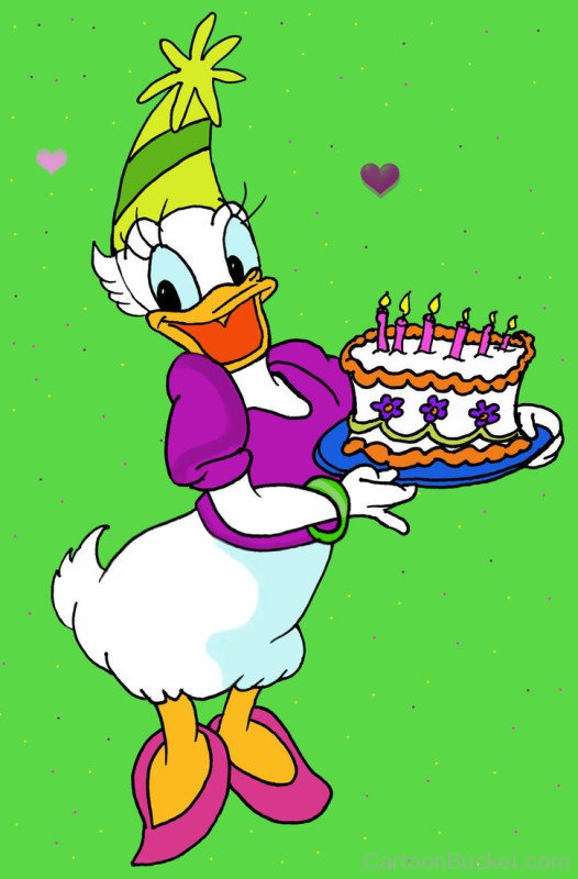 Daisy Duck With A Cake