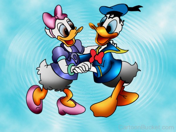 Dancing Image Of Donald Duck With  Daisy