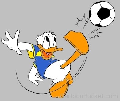 Donald Duck Playing Foot Ball