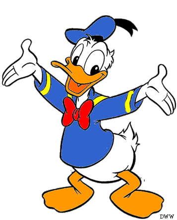 Donald Duck With Opening Hand