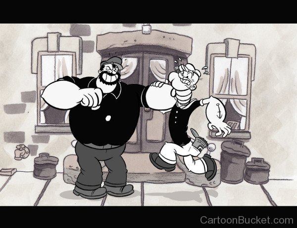 Image Of Bluto Fighting With Popeye
