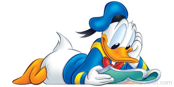 Image Of Donald Duck reading Book