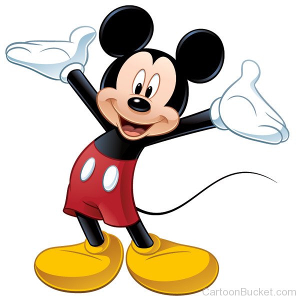Image Of Micky Mouse Raising Hands