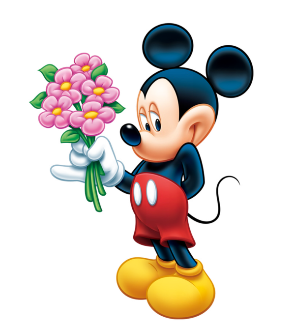 Image Of Mickey Mouse With Flowers