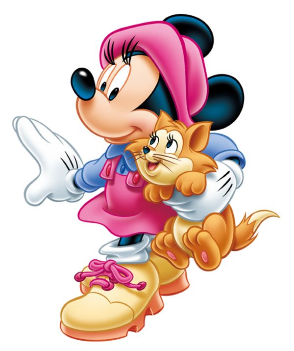 Image Of Minnie Mouse  With Cat