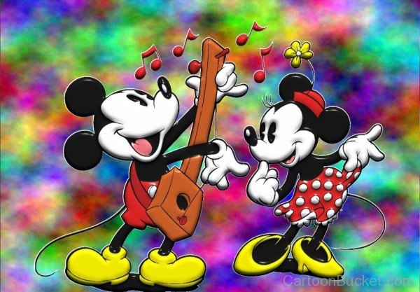 Mickey Playing Guitar Wityh Minnie