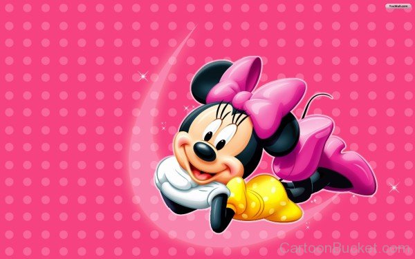 Minnie Mouse Laying On Moon