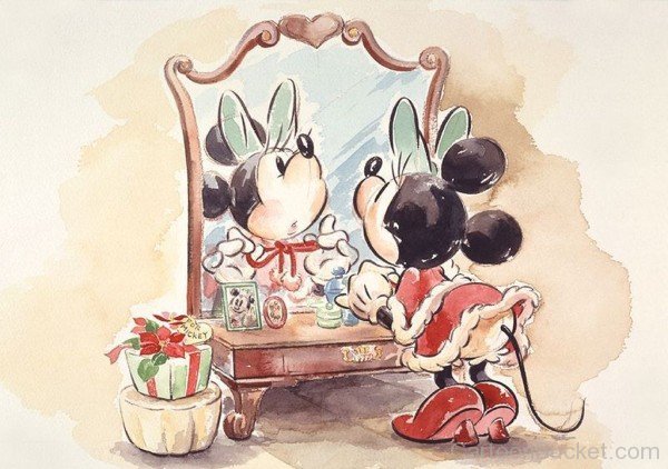 Minnie Mouse Looking into Mirror