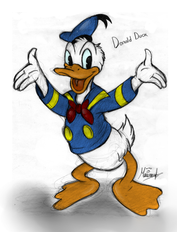Pencil Painting Of Donald Duck