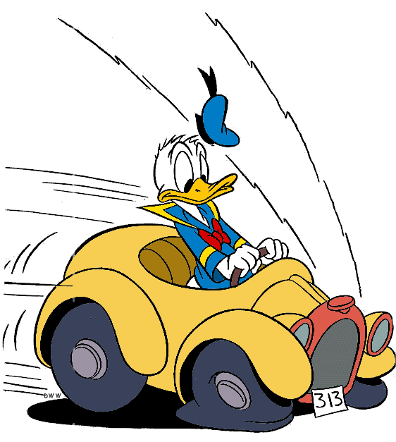 Picture Of Donald Duck  In Car