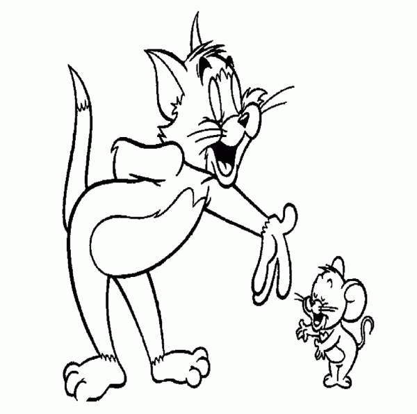 Black And White Picture Of Tom ANd Jerry