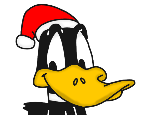 Daffy Duck Wear Santa Claus Hat