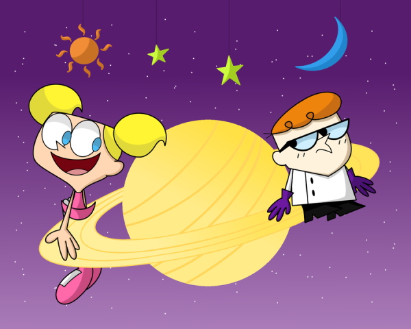 Dexter And Dee Dee In Saturn Planet