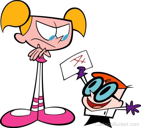 Dexter Showing His Blood Group To Dee Dee