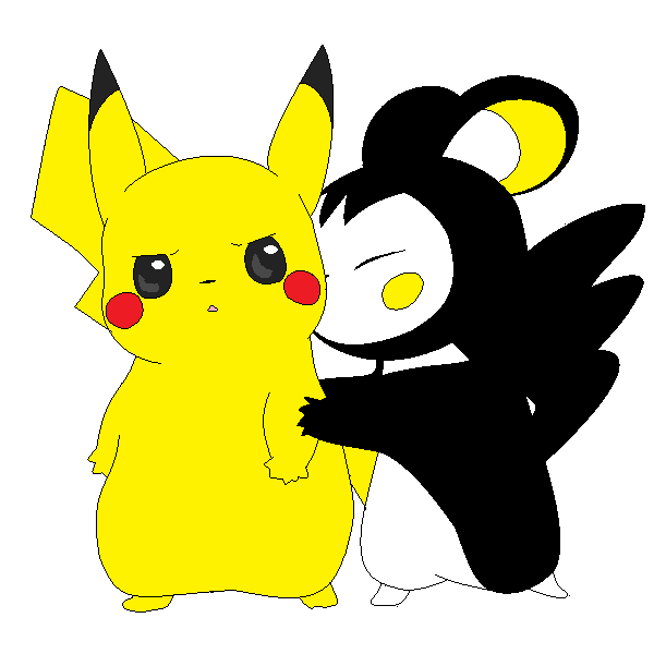 Emolga Kisses Pikachu