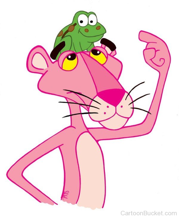 Frog On Pink Panther's Head