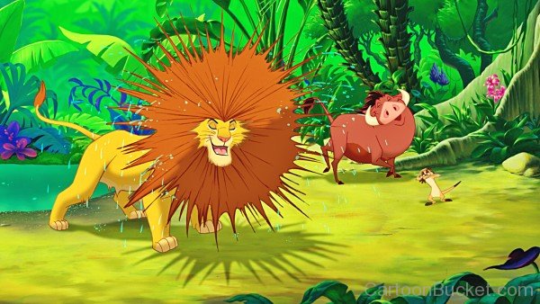 Funny Picture Of Lion King With Timon And Pumbaa
