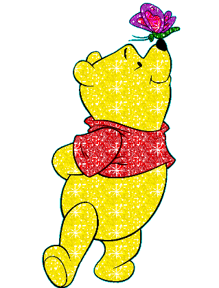 Glitter Pooh With Butterfly