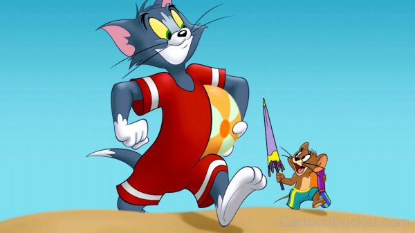 Image Of Tom With Jerry In Red Dress