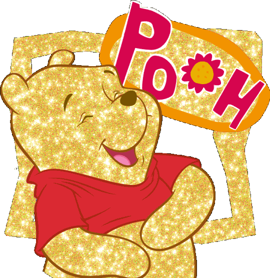 Laughing Pooh Glitter Image 