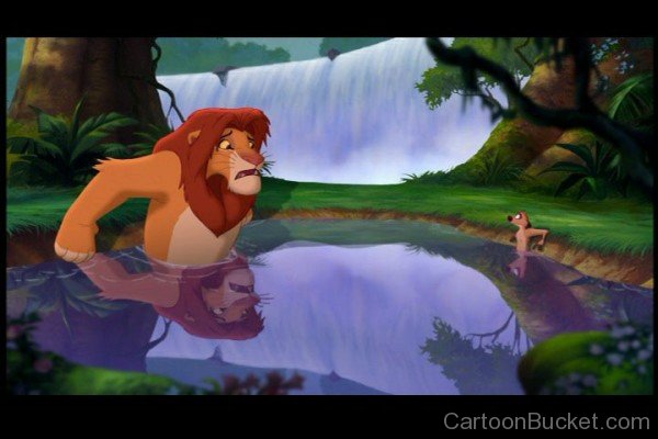Lion King Looking At Timon