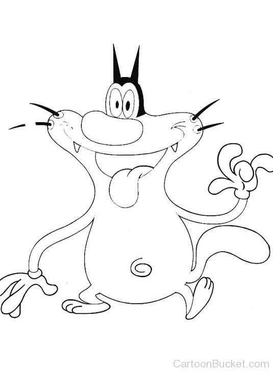 Oggy Excited Sketch