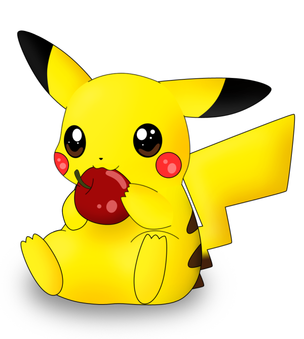 Pikachu Eating Apple