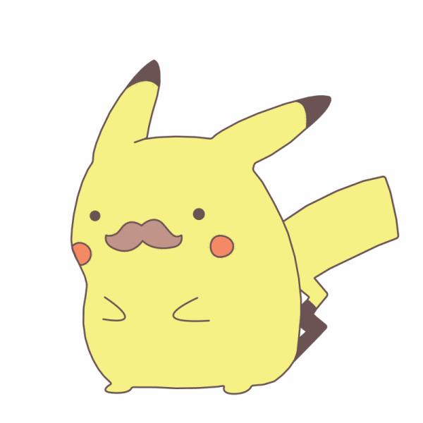 Pikachu With Mustache Look