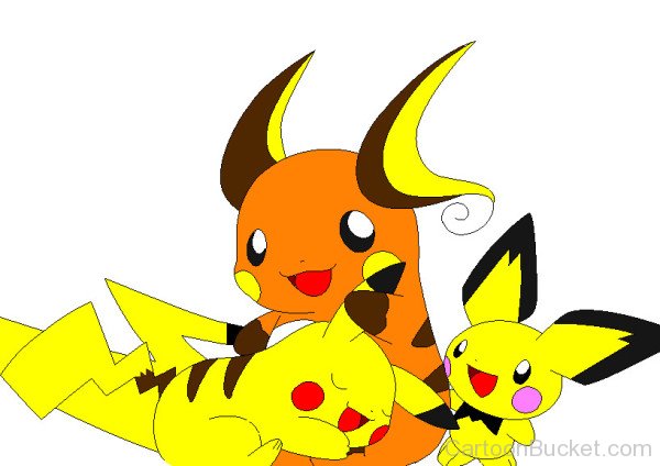 Pikachu,Raichu And Pichu Having Fun